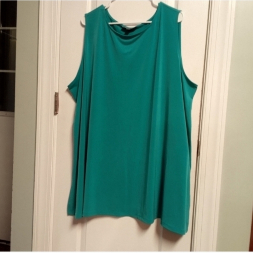 Jessica London Sleeveless Teal Top Women's 30/32 Lagan Look Dressy Career Office